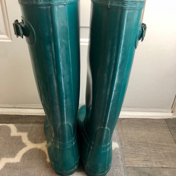 Hunter Rain Boots Blue/ Green - Picture 5 of 6